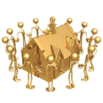 graphic of people celebrating new church